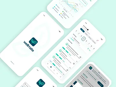 Wellmate app Design Screens animation branding graphic design ui