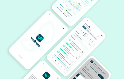 Wellmate app Design Screens animation branding graphic design ui