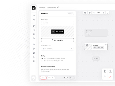 Dashboard - Campaign Builder app automation b2b builder campaign dashboard email product design saas ui ux web workflow