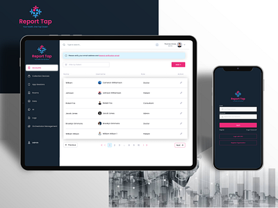Report Tap Dashboard and Mobile App animation branding graphic design ui