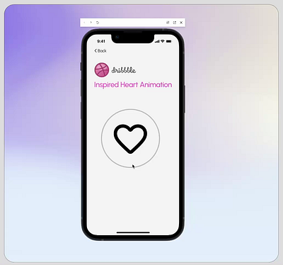 Dribble Inspired Heart Reaction Animation animation dribble figma animation heart heart animation interaction design mobile app raect animation react