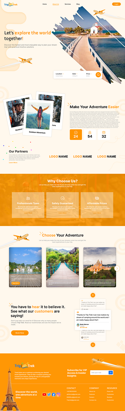 About Us Page Design – Travel Website UI animation design typography ui ux web