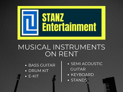 STANZ Entertainment Post 1 branding design dj drum graphic design guitar illustration instruments keyboard music post typography