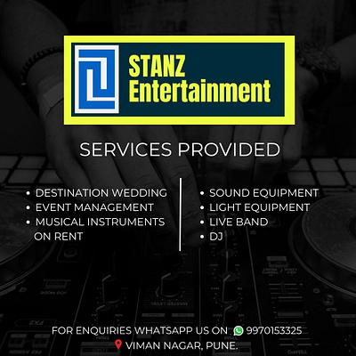 STANZ Entertainment Post 2 branding design dj drums graphic design guitar illustration keyboard music post social media typography