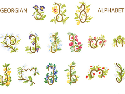 Georgian alphabet branding design georgia graphic design illustration logo procreate sketching ui vector watercolor