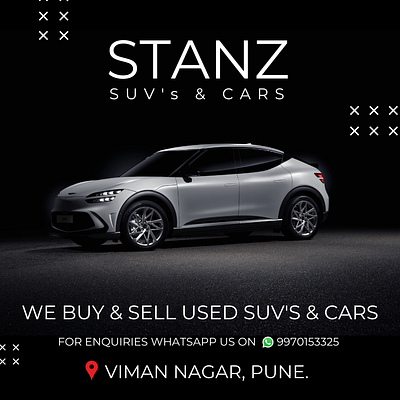 STANZ SUV's & CAR's Post branding cars design graphic design illustration post selling cars social media post suv typography used cars