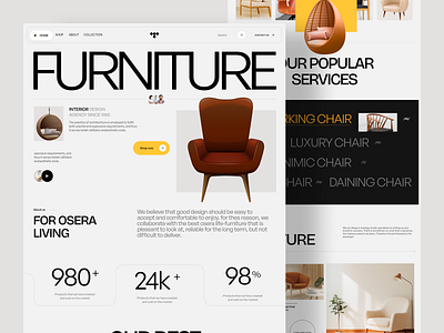 Furniture Website Design chair design dribbble 2024 ecommerce ecommerce furniture website ecommerce landing page ecommerce web furniture furniture landing page furniture landingpage furniture website design homedecor furniture store homepage interior website modern website sofa ui uidesign uiux design webdesign