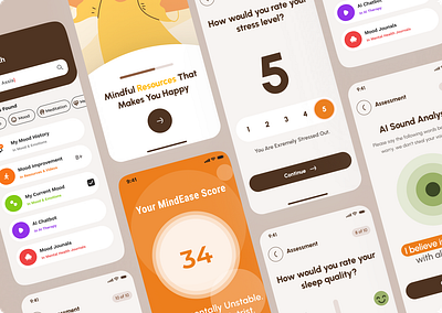 MindEase Health App app appdesign design figmadesign health hospital medicine ui