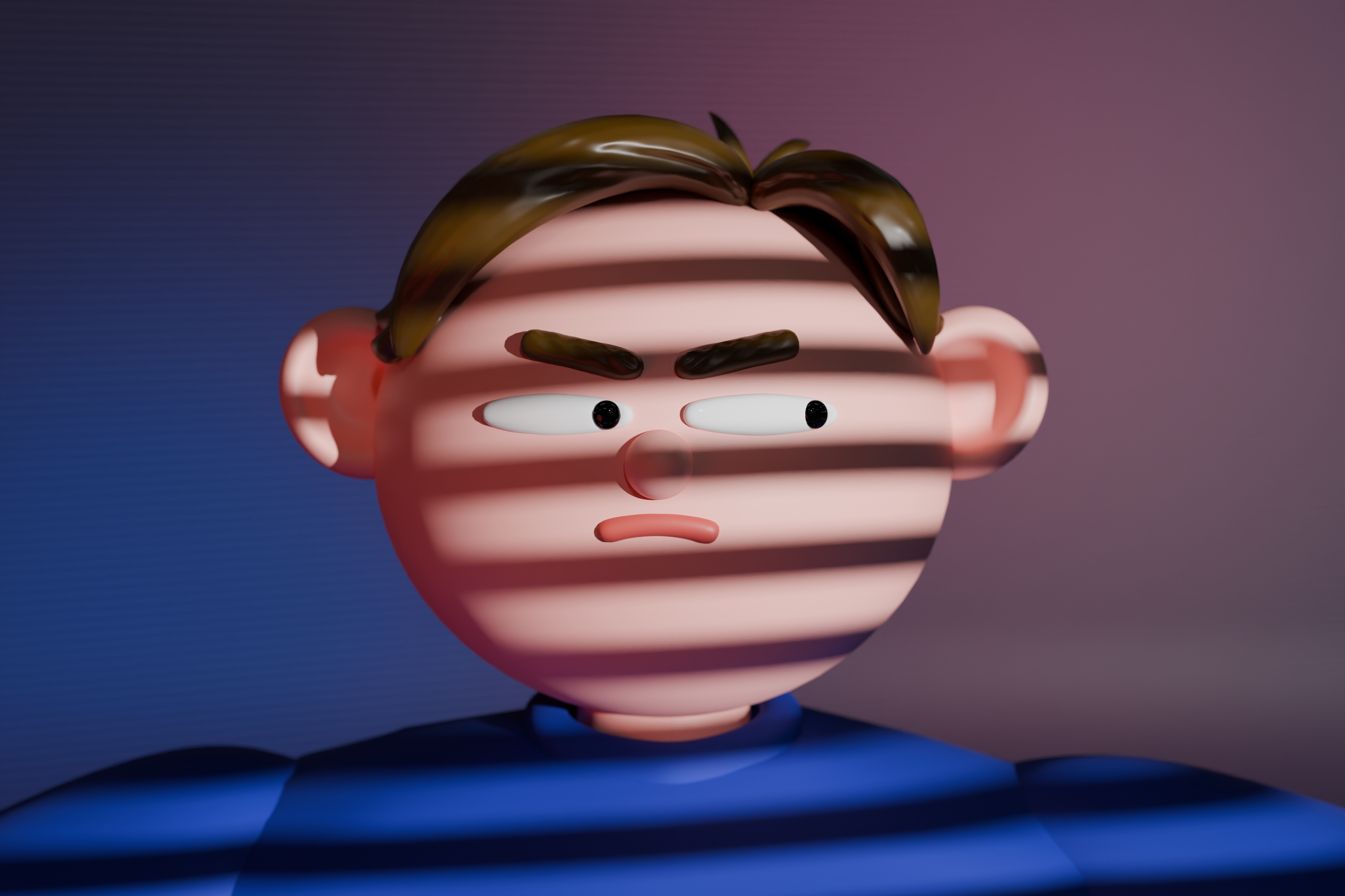 Cranky 3d blender characters face illustration people