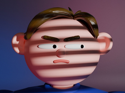 Cranky 3d blender characters face illustration people