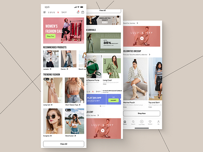 LULU & SKY - Fashion app RE-Design app branding design figma graphic design illustration logo mobile ui ux vector website