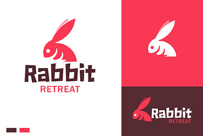 Rabbit retreat logo design logos rabbit logo