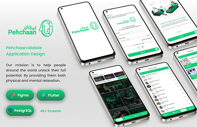 Pehchaan Mobile Application Design appointment chats consultation doctor figma focus. history home music profile relaxation signin signup ui uiux