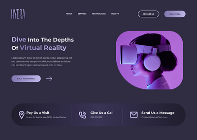 VR Gaming Platform Landing Page Concept