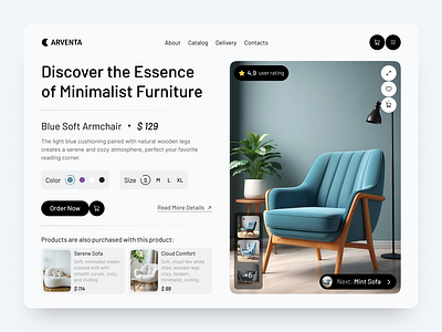 Furniture E-commerce Website clean design ecommerce furniture furniture shop homepage interface interior interior design minimalist modern shop ui user interface ux web design website website design