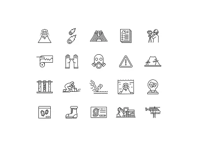 Vulcanology Icons graphic design graphicpear icon design icon set vector icon vulcano vulcanology vulcanology icon