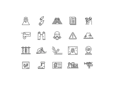 Vulcanology Icons graphic design graphicpear icon design icon set vector icon vulcano vulcanology vulcanology icon