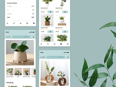 E-commerce Plant App e commerce app mobile app design plant e commerce app ui uiux design ux design visual design