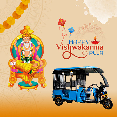 happy vishwakarma puja poster design custom artwork