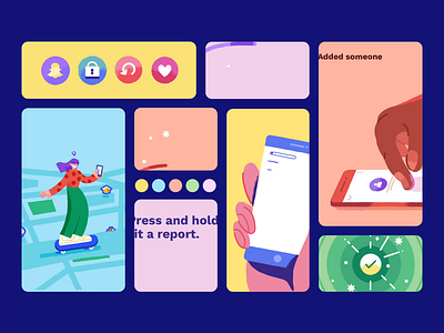 Snap Safety Channel - Episode Series 2d animation app art art direction colours creative design illustration motion graphics snapchat storyboarding