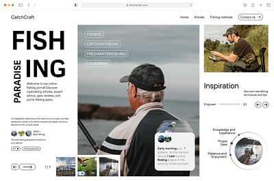 Outdoors Website Concept design fishing hunting homepage landing page layout lifestyle minimal travel uidesign uiux user experience userinterface webdesign website