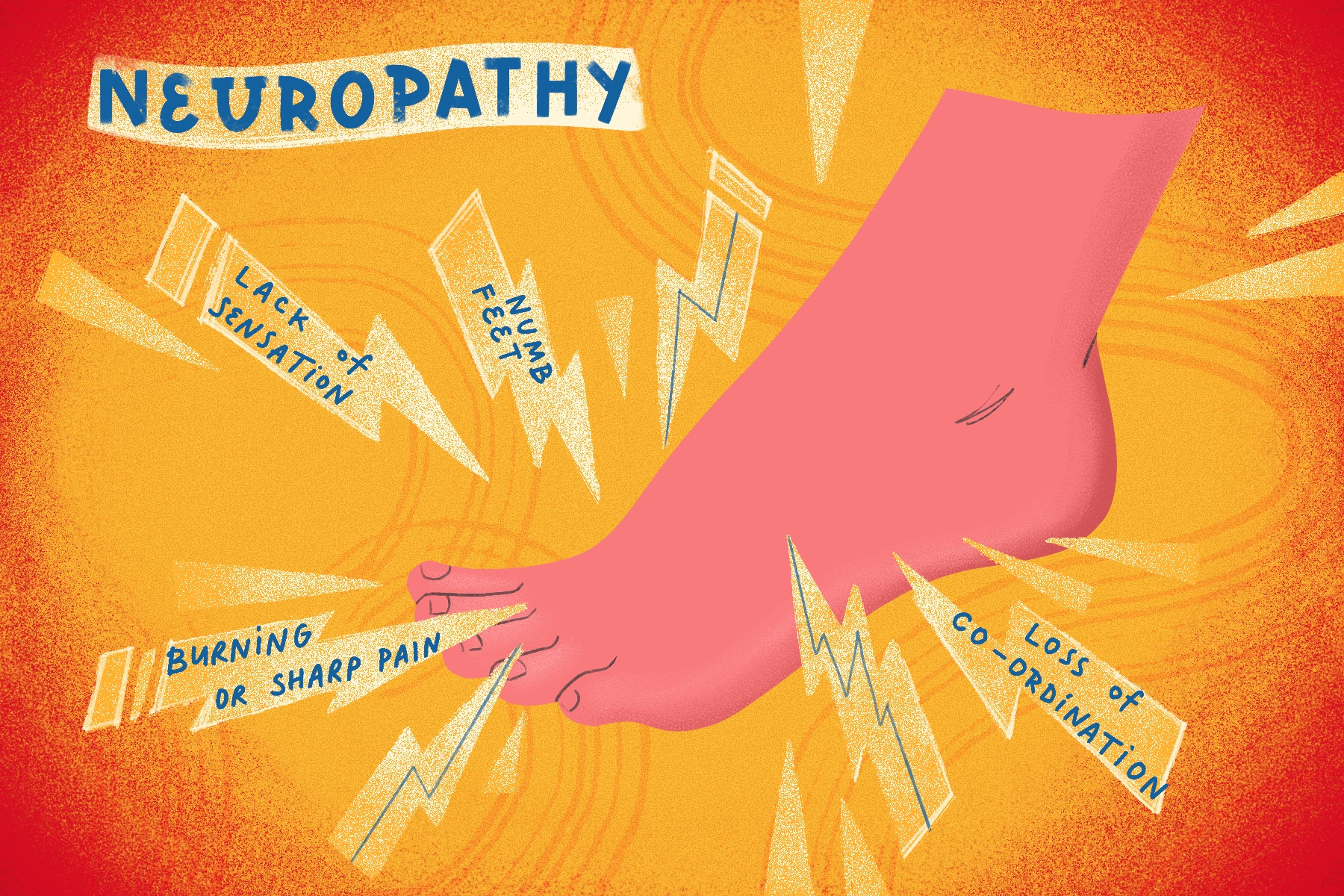 Neuropathy biological design disease foot graphic design health illustration medical medical illustration medicine nerve neuropathy pain procreate