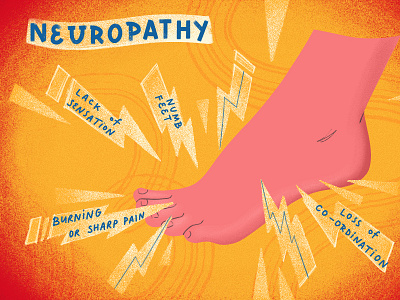 Neuropathy biological design disease foot graphic design health illustration medical medical illustration medicine nerve neuropathy pain procreate