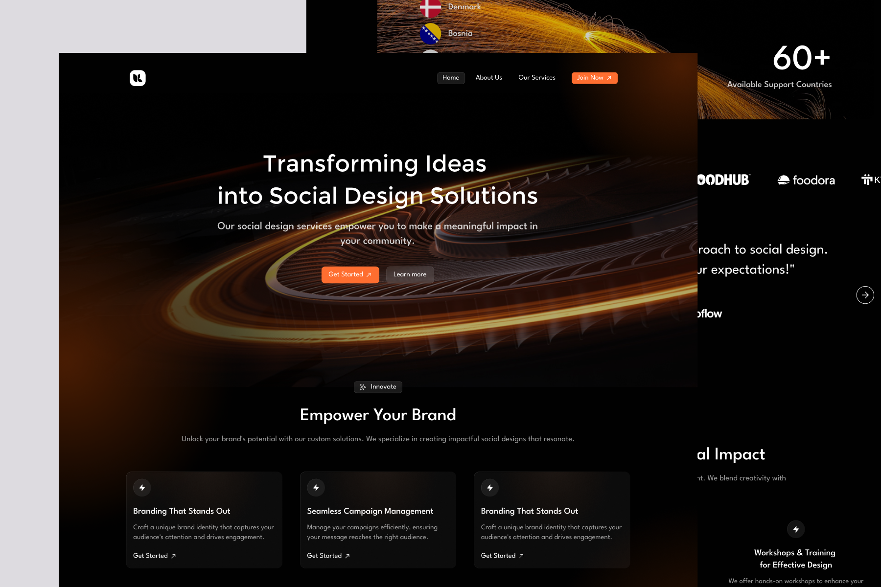 Example of Transform Agency Website | UI Web Design