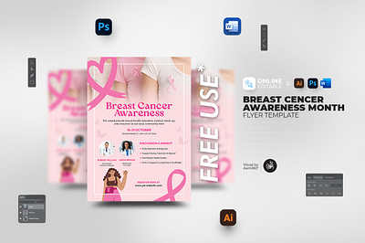 Breast Cancer Awareness Flyer Template aam360 aam3sixty breast awareness breast cancer breast cancer awareness breast cancer awareness month cancer awareness cancer awareness day cancer awareness event cancer awareness month cancer awareness seminar cancer clinic cancer day cancer flyer design flyer template free flyer healthy breast pink ribbon women cancer