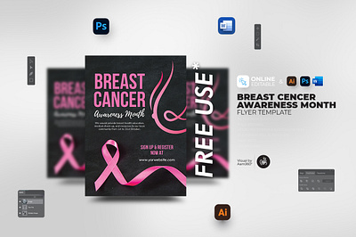 Breast Cancer Awareness Flyer Template aam360 aam3sixty breast awareness breast cancer breast cancer awareness breast cancer awareness month cancer awareness cancer awareness day cancer awareness event cancer awareness month cancer clinic cancer day cancer event charity event flyer template free flyer healthy breast pink awareness pink cancer pink ribbon