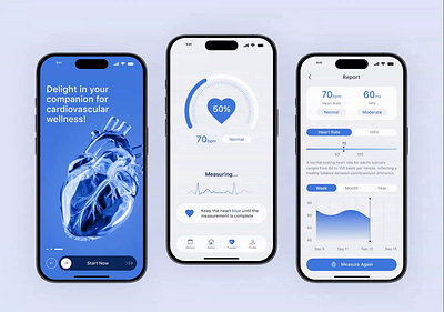 Heart Rate Monitoring Mobile App UX/UI analisys health health care healthcare healthcare mobile app healthtech heart rate medical medical app medicine mobile app mobile app concept mvp online startup statistics treatment ui mobile ux ux mobile