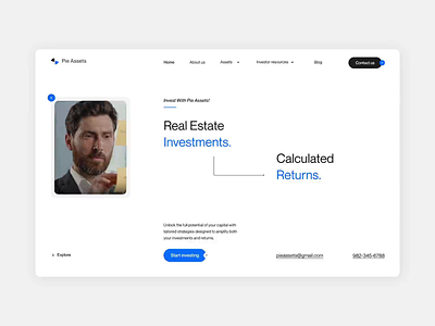 Pie Assets — Web Design for Investing Platform agent animation assets branding capital consulting crypto decentralized fintech funding invest investing investment logo pooling property real estate saas ui ux web design