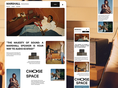 Marshall. Landing page. 3d animation graphic design landig page motion graphics ui ux