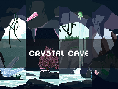 Free Crystal Cave Pixel Art Backgrounds 2d art asset assets background backgrounds bg crystal fantasy game game assets gamedev illustration indie indie game parallax pixel pixelart pixelated rpg