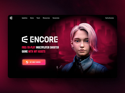 Encore.Games Landing Page Concept branding design game graphic design ill illustration landing page logo motion graphics multiplayer nft ui ux webdesign