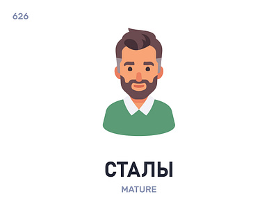 Стáлы / Mature belarus belarusian language daily flat icon illustration vector