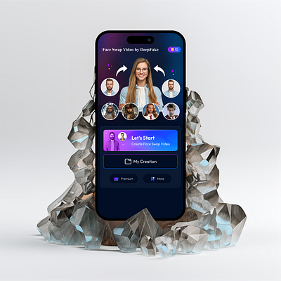 Face Swap App Design 3d animation app design app icon branding deepfake app design face swap app graphic design icon illustration logo mobile app motion graphics swap app ui uiux
