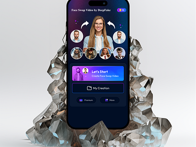 Face Swap App Design 3d animation app design app icon branding deepfake app design face swap app graphic design icon illustration logo mobile app motion graphics swap app ui uiux
