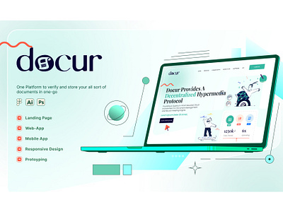 Docur-Decentralized Protocal desktop app doodle illustration ui website