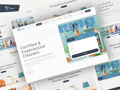 Cleaning Services Website -Certified & Experienced Cleaners best dribbble shot best website design creative daily ui explore design landing page minimalist modern modern design popular ui ux design web web design and development web ui website design website design inspiration