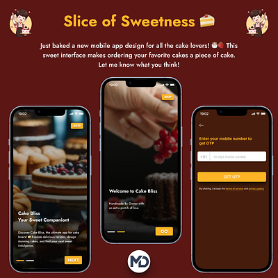 Mobile Cake Apps animation app design graphic design illustration typography ui
