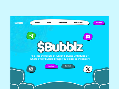 Memecoin Website - $Bubblz crypto design figma landing page memecoin website product design ui uiux web3 web3 design website