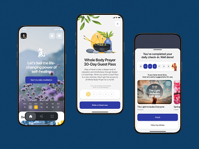 Whole Body Prayer Mobile App app design application application design design graphic design interface mindfulness mobile mobile app mobile application mobile screens mobile ui mobile ux ui user experience user interface ux ux design wellness
