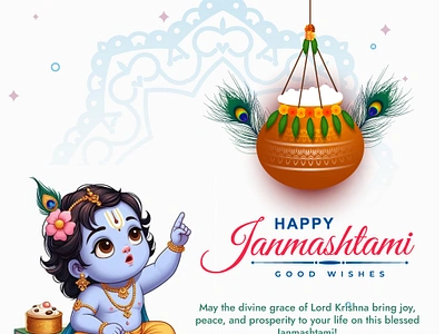 Happy Janmashtami app design graphic design illustration typography