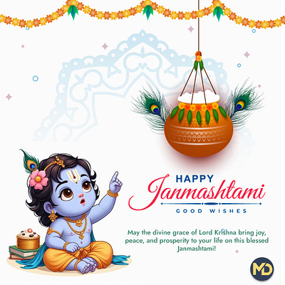 Happy Janmashtami app design graphic design illustration typography