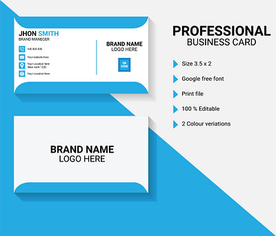 Professional Business Card Design bi fold brochure business card card flyer illustrator photoshop tri fold