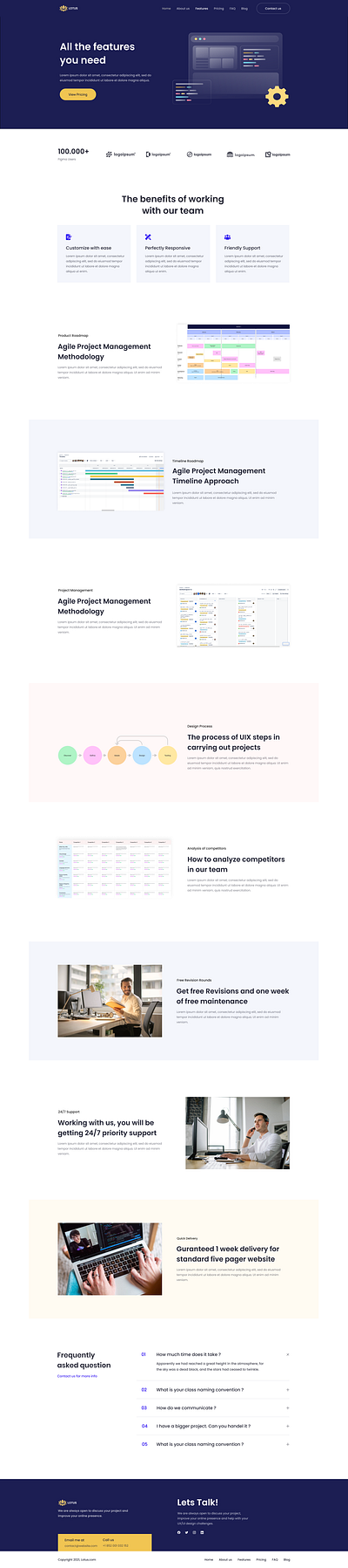 Feature Page design figma graphic design