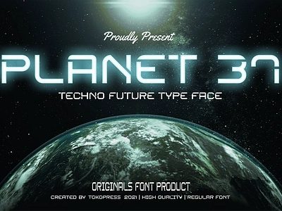 Planet 37 – Futuristic techno font display font font gaming font techno font