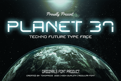 Planet 37 – Futuristic techno font display font font gaming font techno font