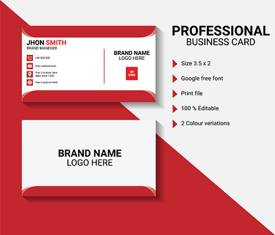 Professional Business Card Design business card card id card illustrator photoshop